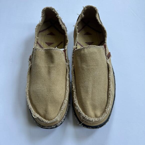 CASMAG Men's Cloth Shoes Canvas Slip on Loafers 10/43 Leisure Vintage Flat Boat - Picture 2 of 10